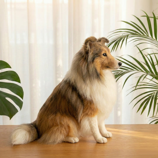 Full-body Wool Felt Dog Figurines