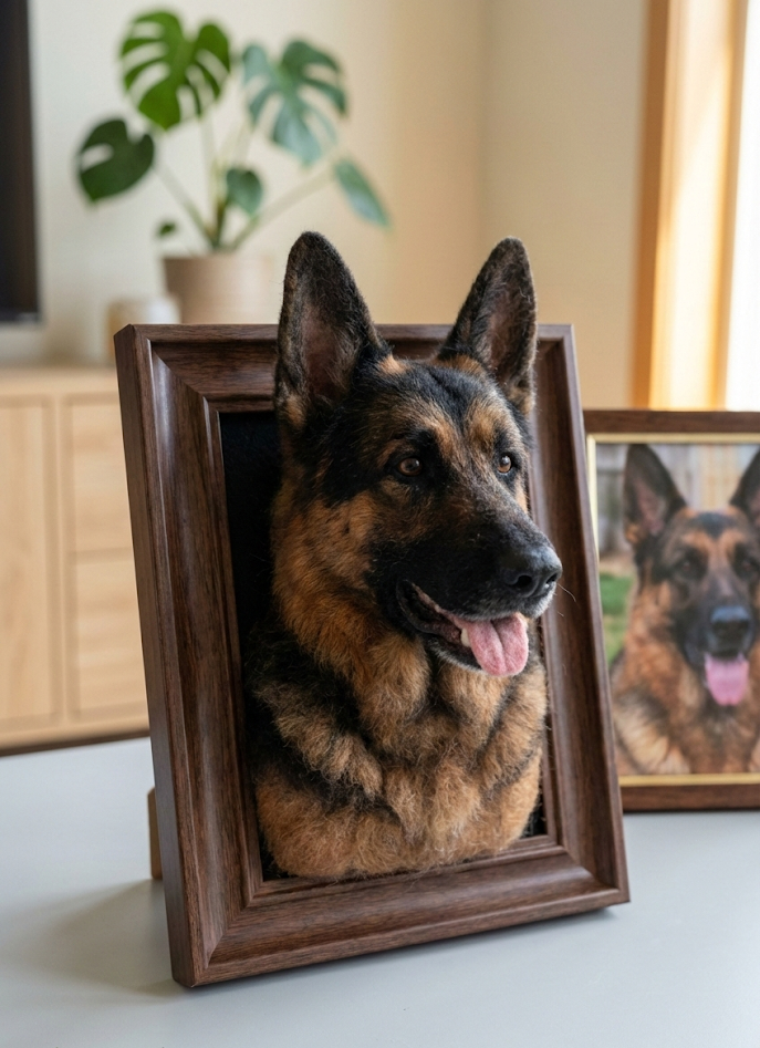 Wool Felt Dog Portrait