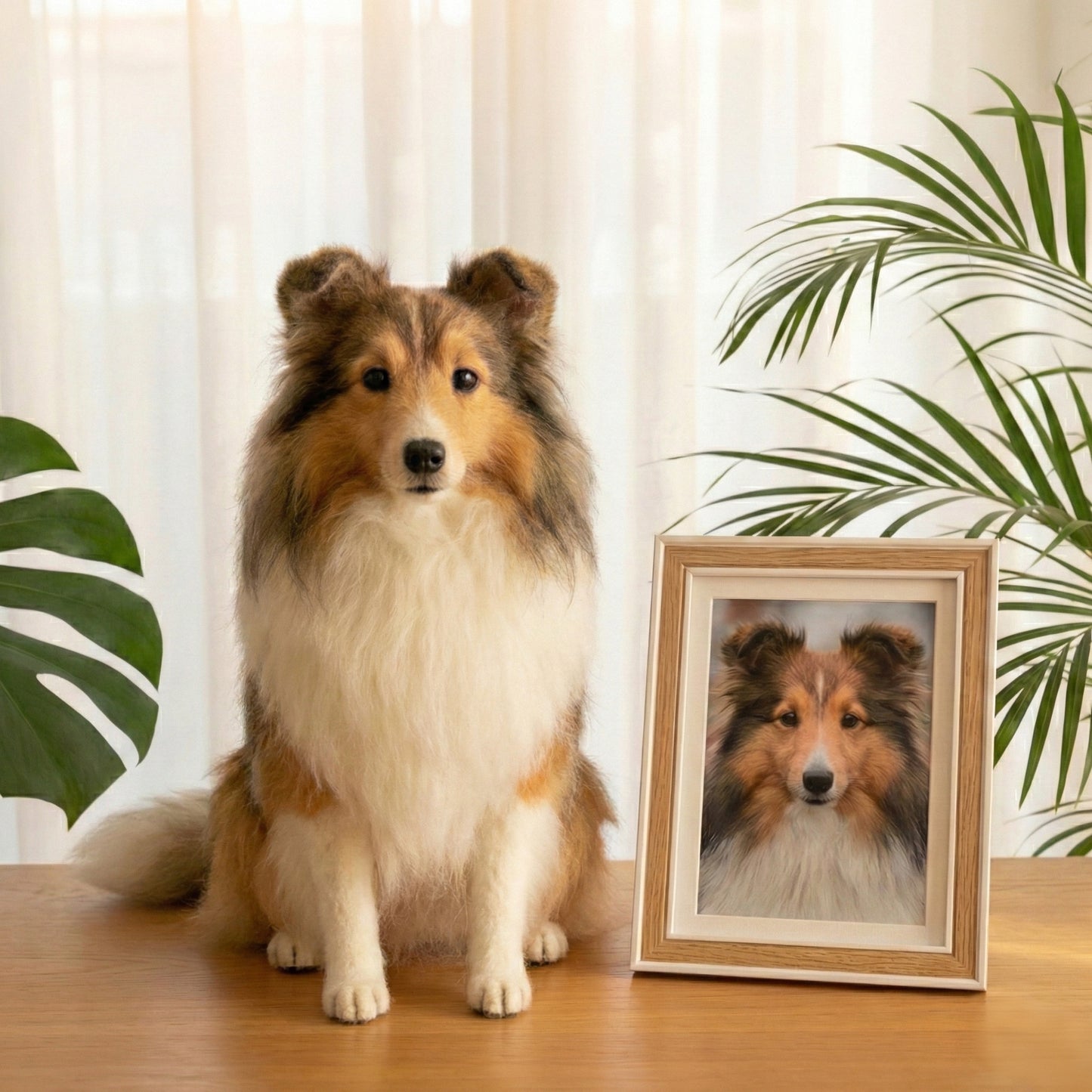 Full-body Wool Felt Dog Figurines