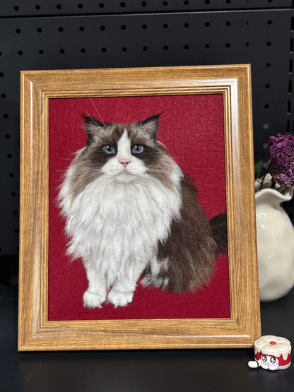 Custom Framed Wool Felt Pet Portrait
