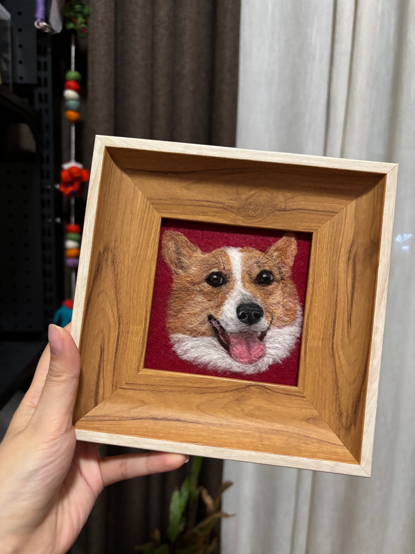Custom Framed Wool Felt Pet Portrait