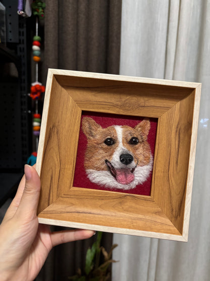 Custom Framed Wool Felt Pet Portrait