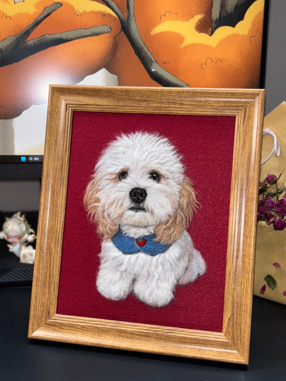 Custom Framed Wool Felt Pet Portrait