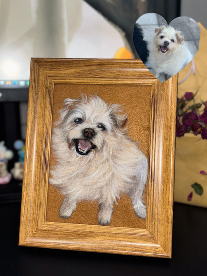 Custom Framed Wool Felt Pet Portrait
