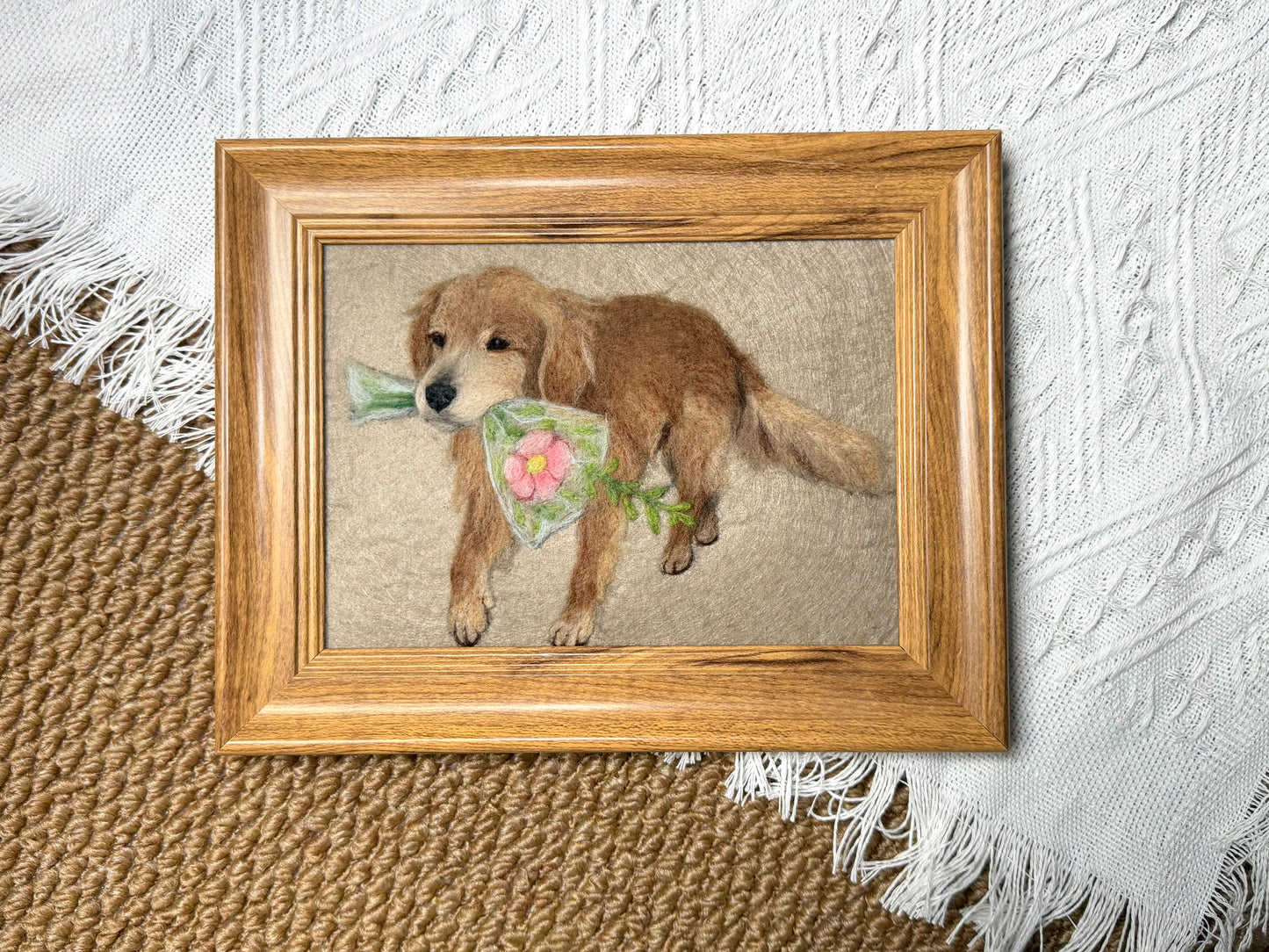 Custom Framed Wool Felt Pet Portrait