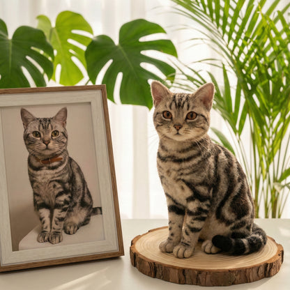 Full-body Wool Felt Cat Figurines