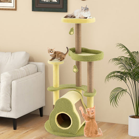 Multi-level Avocado Cat Tower With Condo