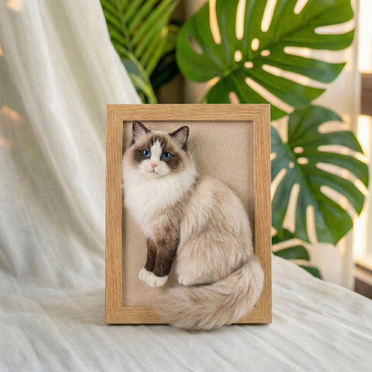 Wool Felt Cat Portrait